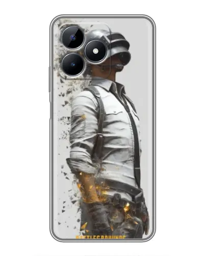 Чохол для Realme C51 з картинкою «PUBG — боєць у пилу»