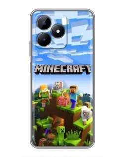 Чохол для Realme C51 з картинкою «Minecraft класичний світ»
