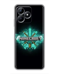 Чохол для Realme C51 з картинкою «Minecraft Diamond лого»
