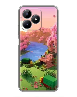 Чохол для Realme C51 з картинкою «Рожеве дерево Minecraft»