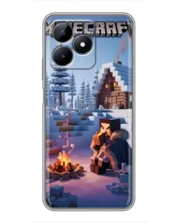 Чохол для Realme C51 з картинкою «Зимовий Minecraft»