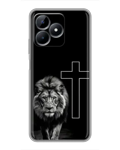 Чехол для Realme C51 с картинкой «Лев и Крест»