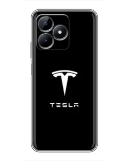 Чохол для Realme C51 з картинкою «Tesla White Logo»