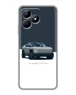 Чохол для Realme C51 з картинкою «Сріблястий Cybertruck Tesla»