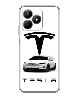 Чохол для Realme C51 з картинкою «Tesla White Style»