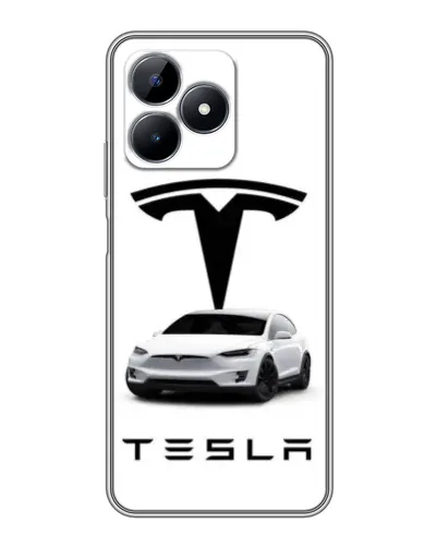 Чехол для Realme C51 с картинкой «Tesla White Style»