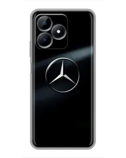 Чехол для Realme C51 с картинкой «Mercedes на металле»