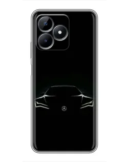 Чехол для Realme C51 с картинкой «Mercedes — силуэт авто»