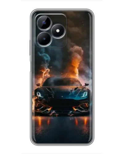 Чехол для Realme C51 с картинкой «Lamborghini дымная эстетика»