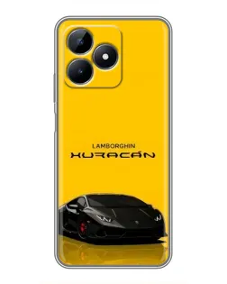 Чехол для Realme C51 с картинкой «Lamborghini Huracan черный»