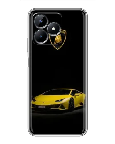 Чехол для Realme C51 с картинкой «Lamborghini желтый акцент»