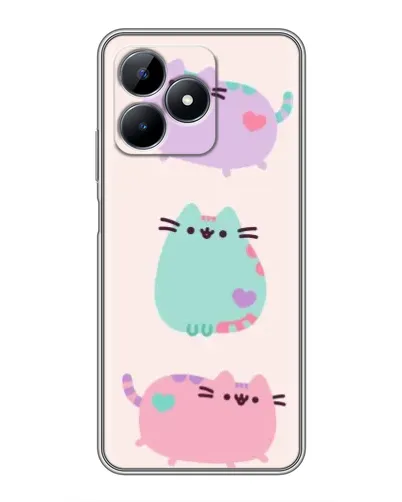 Чехол для Realme C51 с картинкой «Pusheen трио» Чехол для Realme C51 с картинкой «Pusheen трио»