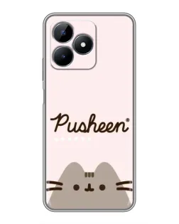Чохол для Realme C51 з картинкою «Pusheen логотип»