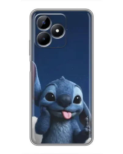 Чехол для Realme C51 с картинкой «Стич в облаках»