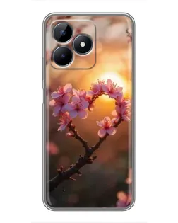 Чохол для Realme C51 з картинкою «Рожевий цвіт сердечко на тлі заходу» Чохол для Realme C51 з картинкою «Рожевий цвіт сердечко на тлі заходу»
