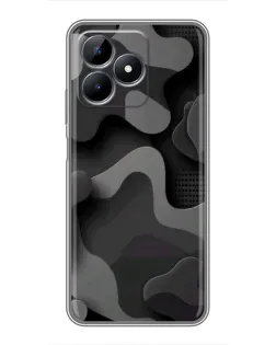 Чохол для Realme C51 з картинкою «Темний абстрактний камуфляж»
