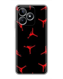Чехол для Realme C53 с картинкой «Jordan Red Pattern»