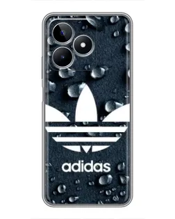 Чехол для Realme C53 с картинкой «Adidas Trefoil Blue»