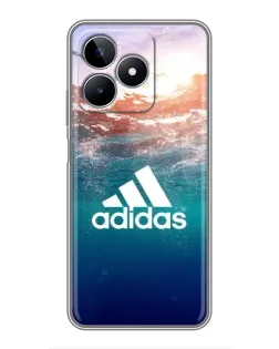 Чехол для Realme C53 с картинкой «Океанская глубина адидас»