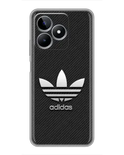 Чехол для Realme C53 с картинкой «Adidas Карбоновая текстура»