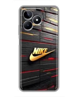 Чохол для Realme C53 з картинкою «Золотий Nike на металі»