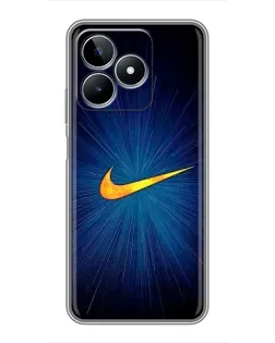 Чехол для Realme C53 с картинкой «Синий пульс Nike»
