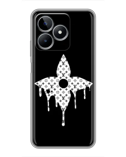 Чехол для Realme C53 с картинкой «Цветочная монограмма»