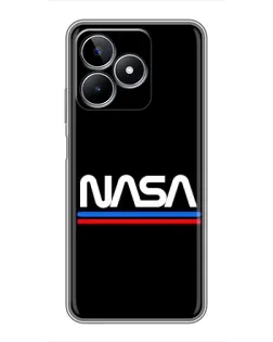 Чехол для Realme C53 с картинкой «NASA — классика Red Blue»