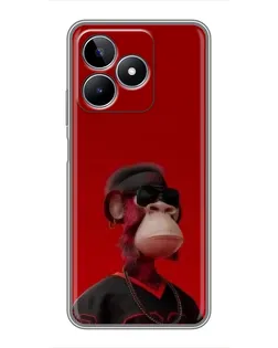 Чехол для Realme C53 с картинкой «Bored Ape в красном»