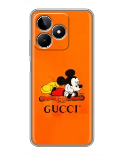 Чохол для Realme C53 з картинкою «Міккі Маус Gucci — помаранч»