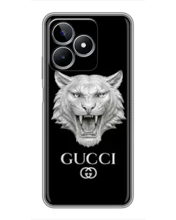 Чохол для Realme C53 з картинкою «Gucci — срібний лев»