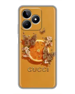 Чохол для Realme C53 з картинкою «Gucci — золоті метелики»