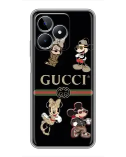 Чохол для Realme C53 з картинкою «Gucci — герої Disney та монограма»