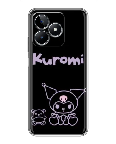 Чехол для Realme C53 с картинкой «Kuromi — черный минимализм»
