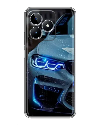 Чехол для Realme C53 с картинкой «Взгляд BMW с синими фарами»