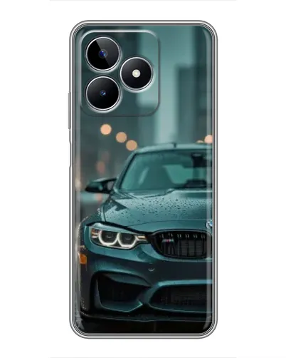 Чехол для Realme C53 с картинкой «BMW в огнях города»