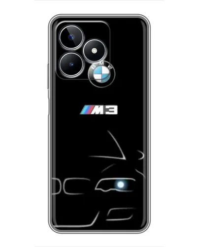 Чехол для Realme C53 с картинкой «Минималистичный принт BMW M3»