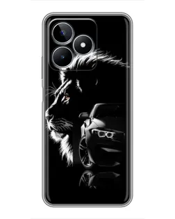 Чехол для Realme C53 с картинкой «BMW и лев»