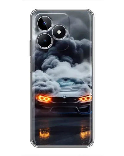 Чехол для Realme C53 с картинкой «BMW в дыму»
