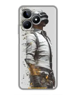 Чехол для Realme C53 с картинкой «PUBG — боец в пыли»