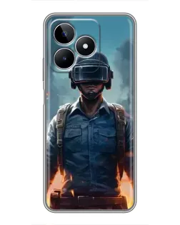 Чехол для Realme C53 с картинкой «PUBG — реалистичный герой»