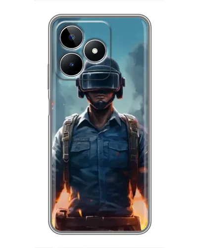 Чехол для Realme C53 с картинкой «PUBG — реалистичный герой»