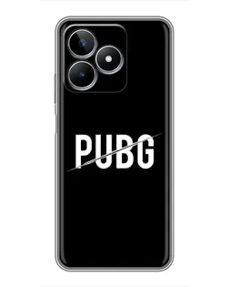 Чехол для Realme C53 с картинкой «PUBG — белый логотип»