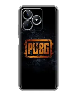 Чехол для Realme C53 с картинкой «PUBG — золотой логотип»