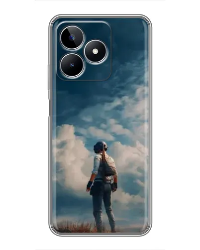 Чехол для Realme C53 с картинкой «Герой PUBG на скале»