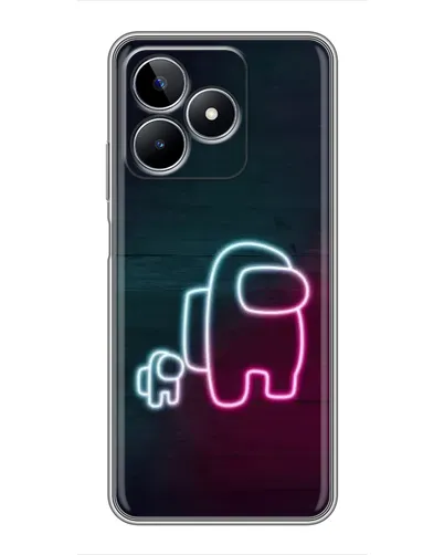 Чехол для Realme C53 с картинкой «Among Us неон-арт»