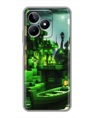 Чехол для Realme C53 с картинкой «Minecraft лесной пейзаж»