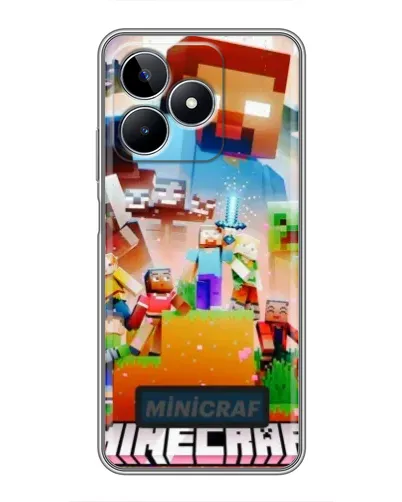 Чехол для Realme C53 с картинкой «Minecraft герои игры»