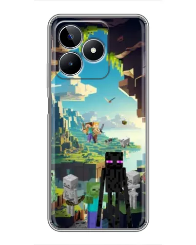 Чехол для Realme C53 с картинкой «Эндермен в лесу»