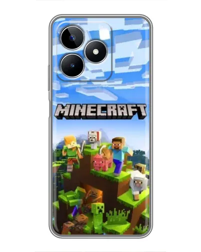 Чехол для Realme C53 с картинкой «Minecraft классический мир»